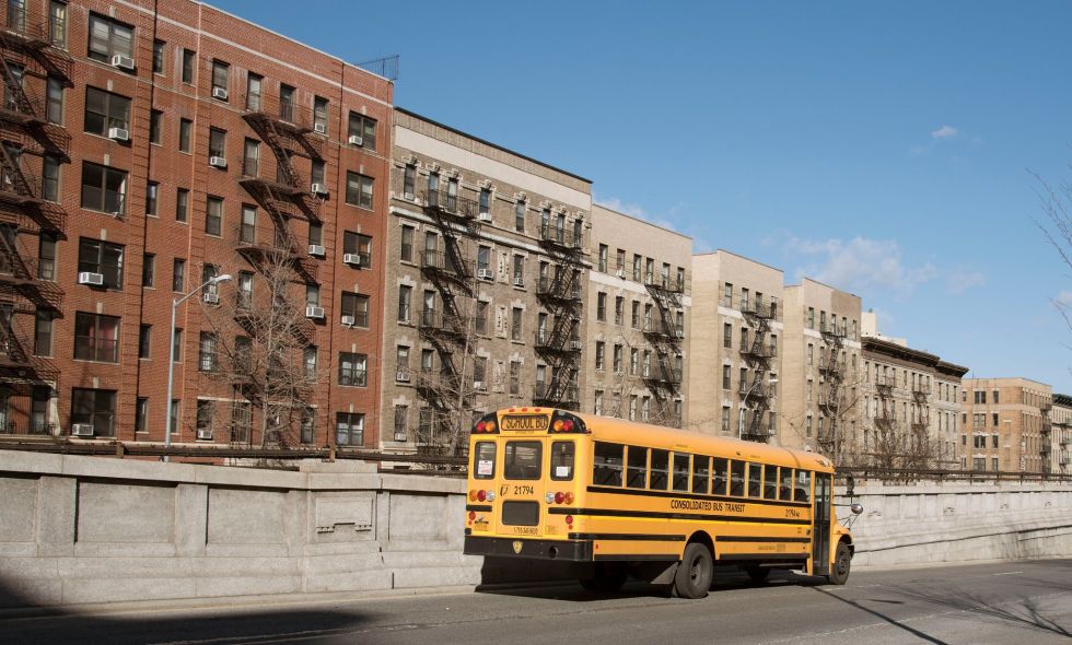 A school bus in Manhattan. Credit Education Images/UIG, via Getty Images